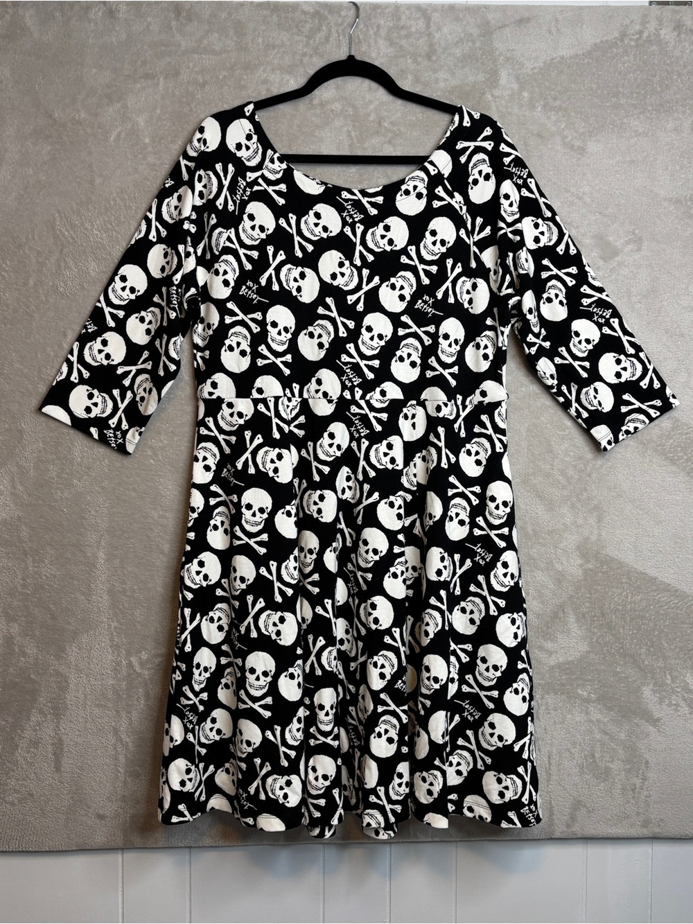 Torrid Black & White Skull-CrossbonesPrint A-Line Dress, Halloween, Edgy, Pirate